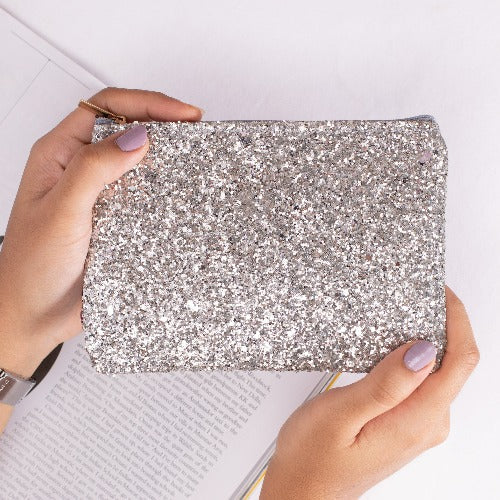 Silver Glitter Pouch - freebie