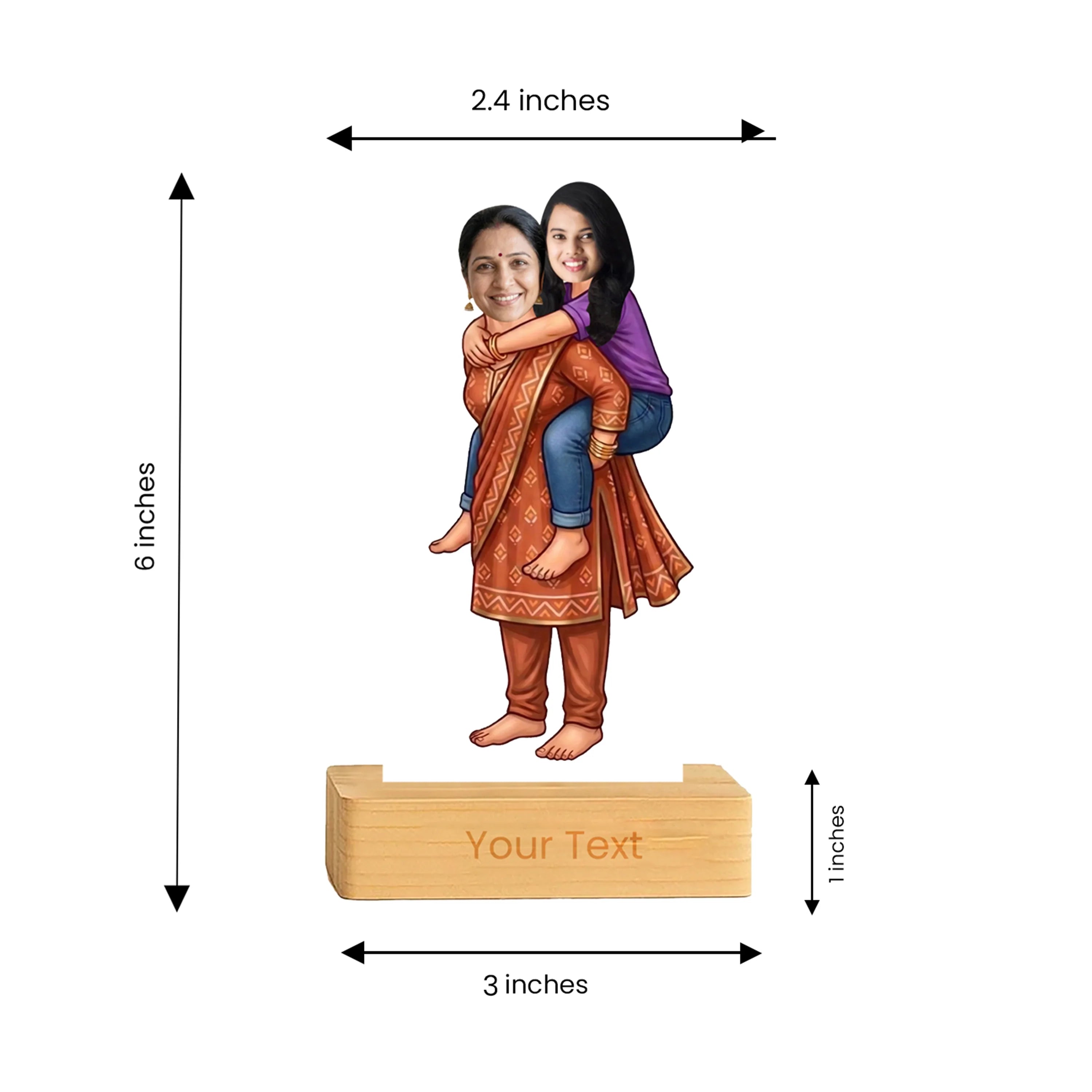 Mom Piggyback Caricature